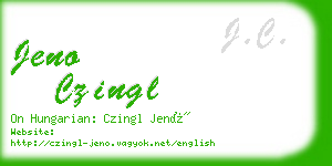 jeno czingl business card
